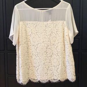 Banana Republic cream lace top NWOT